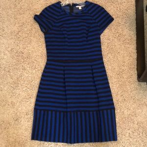 Banana Republic Blue and Black Striped Dress